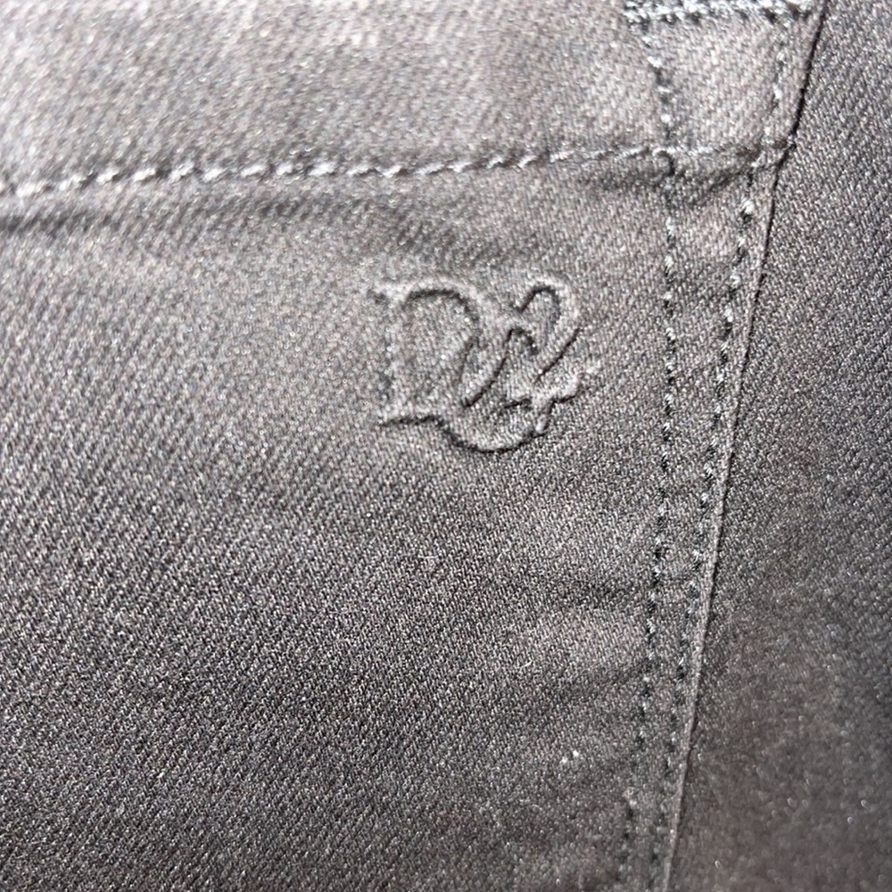 DG2 by Diane Gilman Black Classic Stretch Embroidered Stripe Skinny Jean Size 12 - Picture 7 of 13